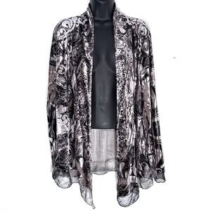 XL Cardigan Burnout Velvet Sheer Whimsigoth Dark Fairy Grunge Ethereal Witchy